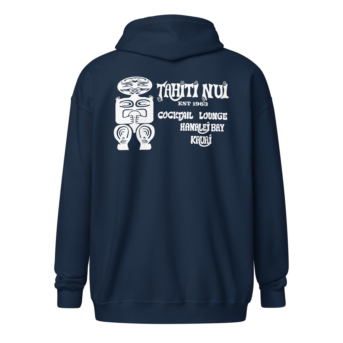 Unisex Heavy Blend Zip Hoodie - White Tahiti Nui Logo (Other Colors Available)