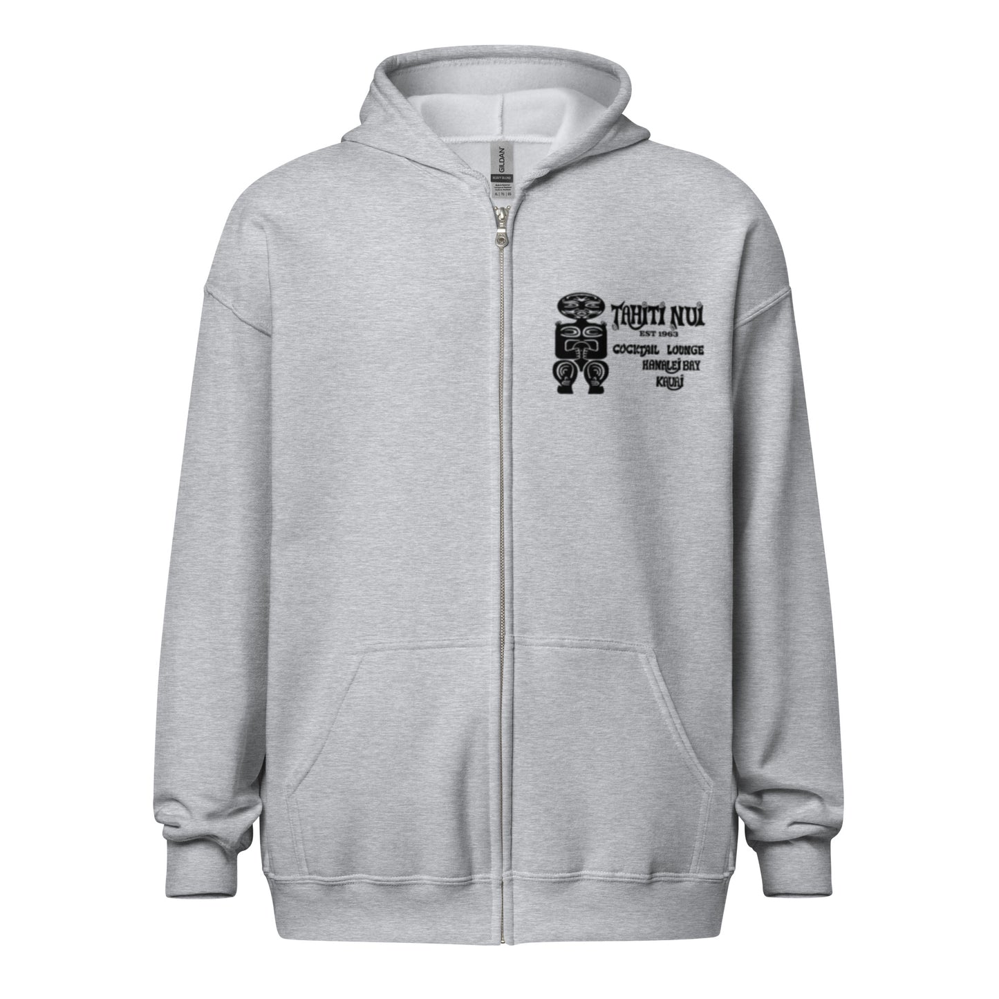 Unisex Heavy Blend Zip Hoodie - Black Tahiti Nui Logo (Other Colors Available)