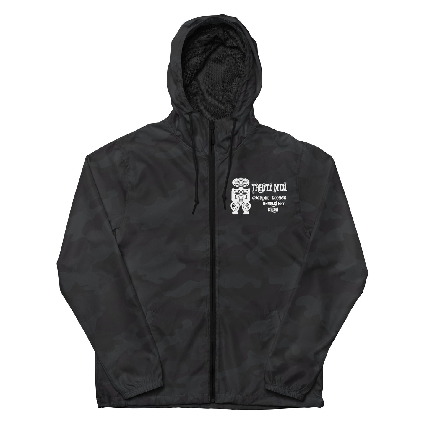 Unisex lightweight zip up windbreaker - white Tahiti Nui logo