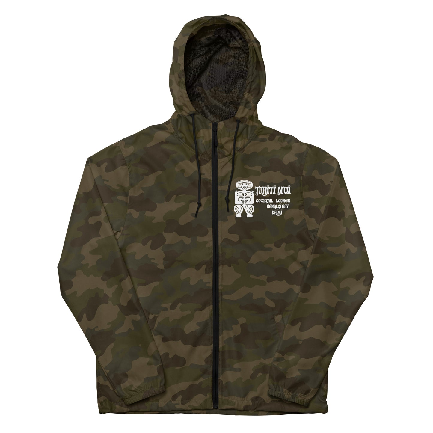 Unisex lightweight zip up windbreaker - white Tahiti Nui logo
