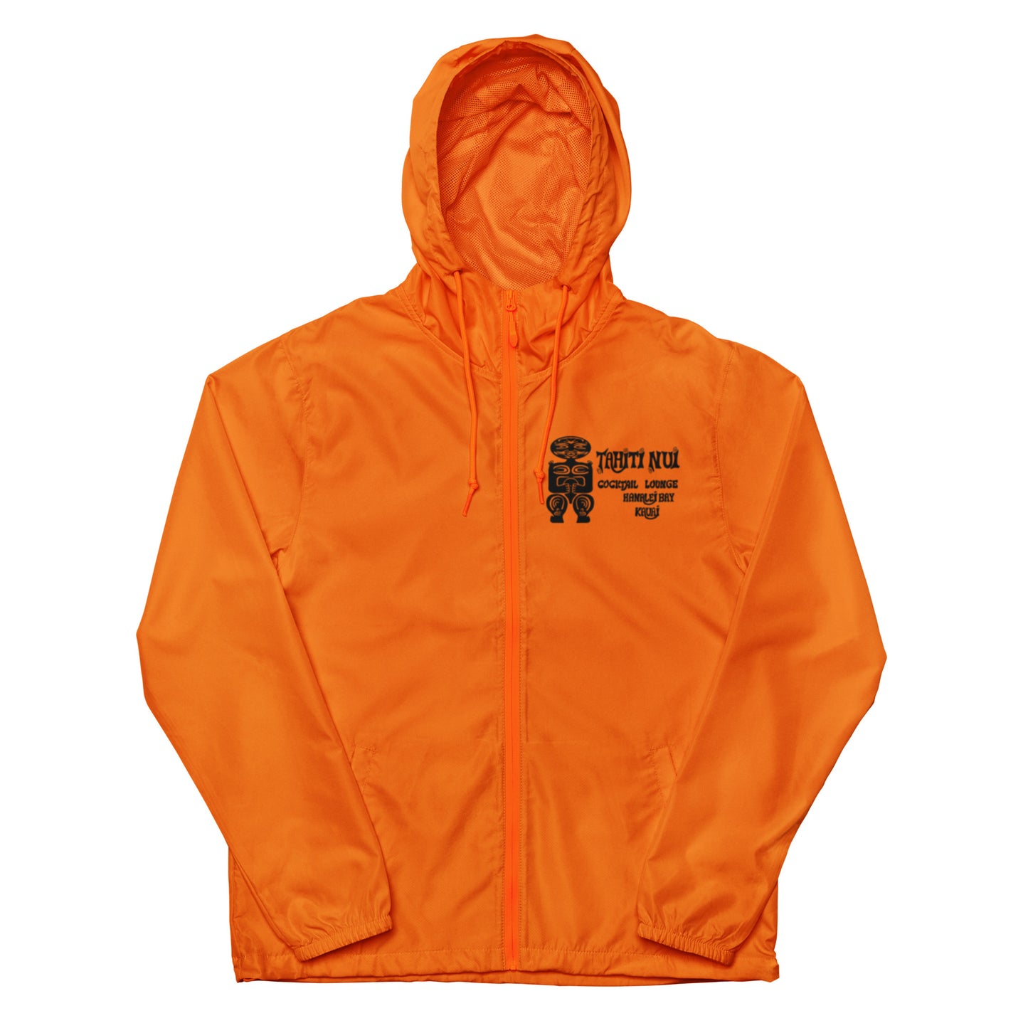 Unisex lightweight zip up windbreaker - black Tahiti Nui logo