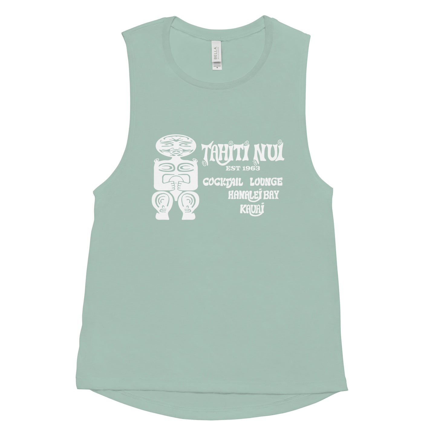 Ladies’ Muscle Tank - White Tahiti Nui Logo