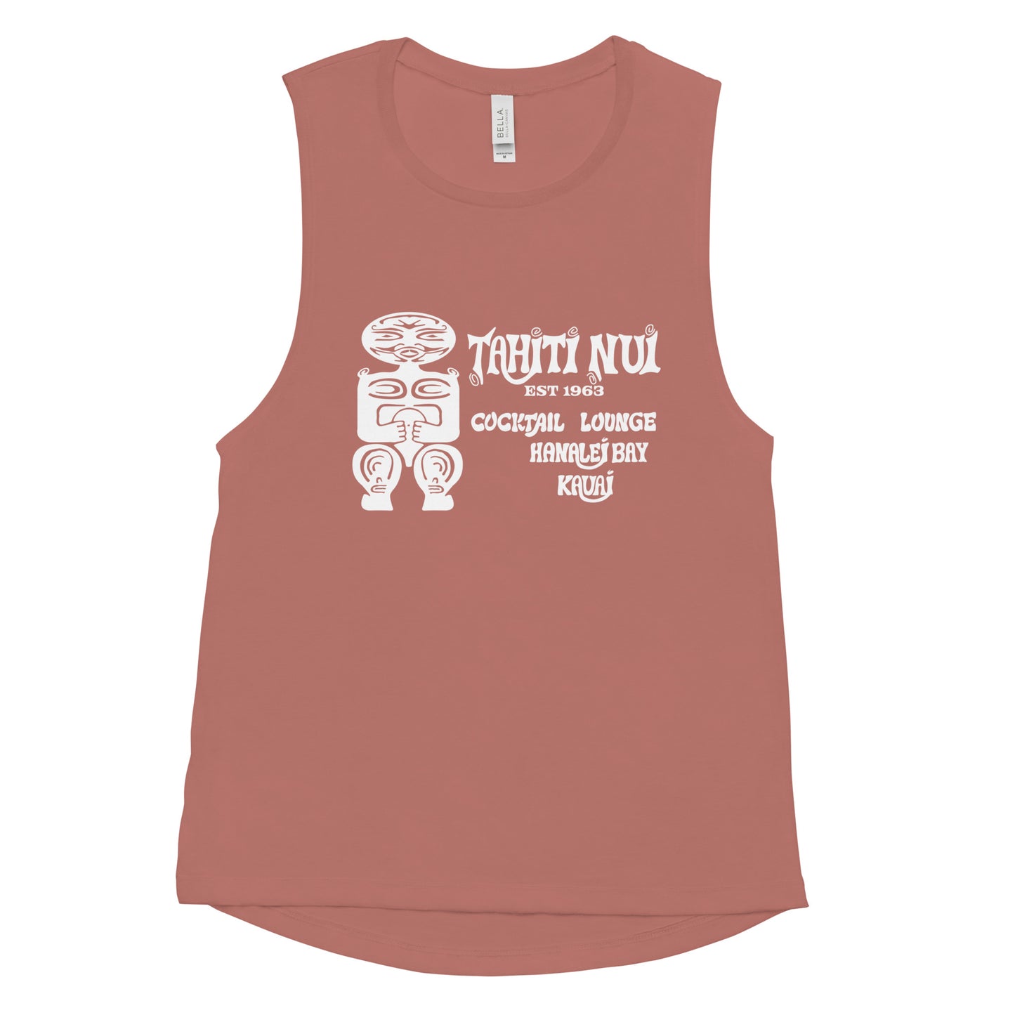 Ladies’ Muscle Tank - White Tahiti Nui Logo