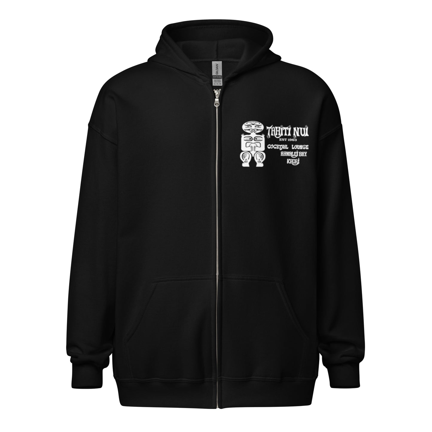 Unisex Heavy Blend Zip Hoodie - White Tahiti Nui Logo (Other Colors Available)
