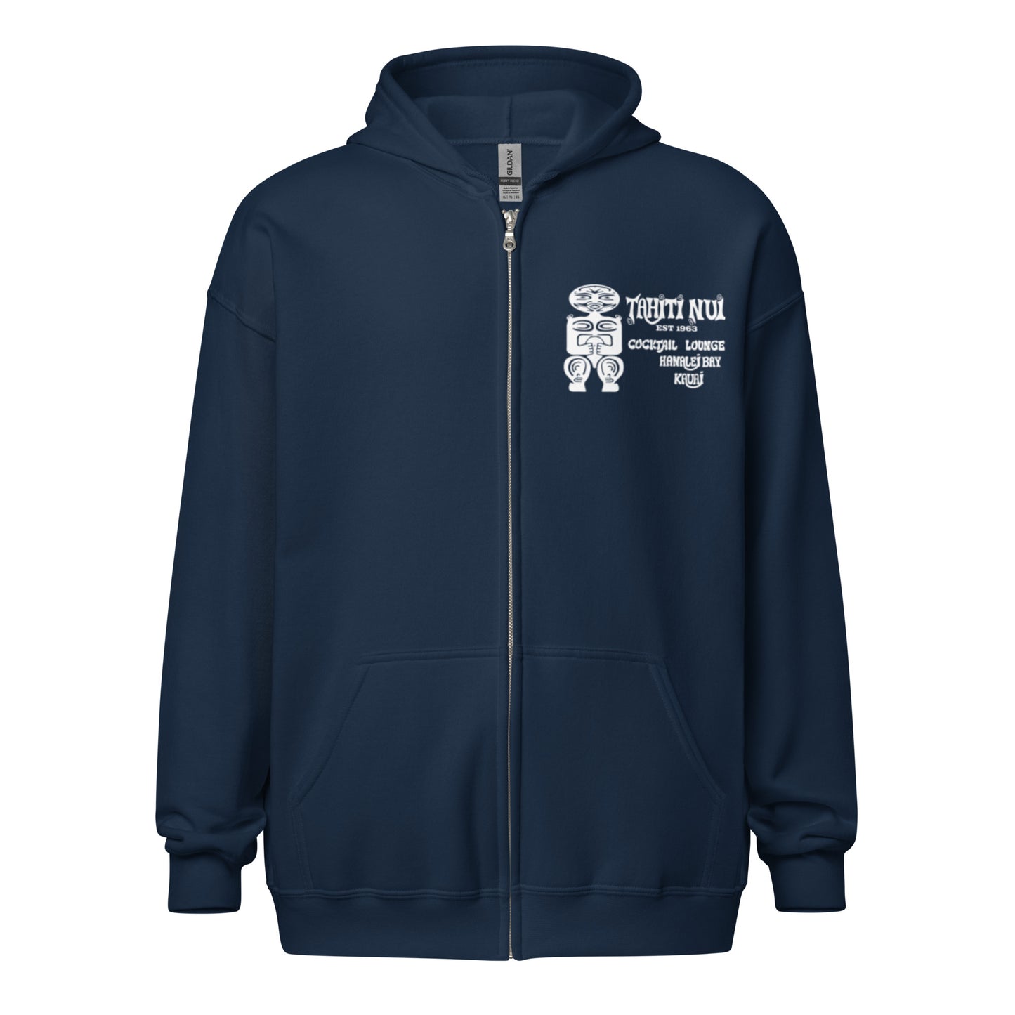 Unisex Heavy Blend Zip Hoodie - White Tahiti Nui Logo (Other Colors Available)