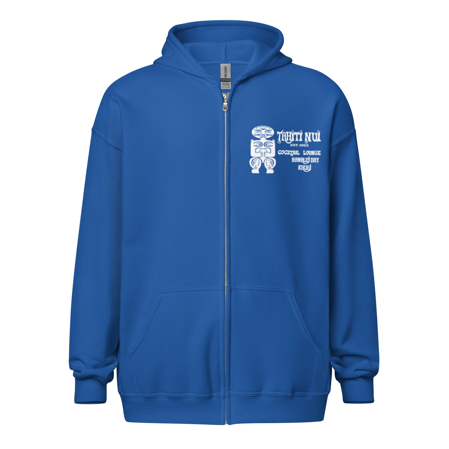 Unisex Heavy Blend Zip Hoodie - White Tahiti Nui Logo (Other Colors Available)