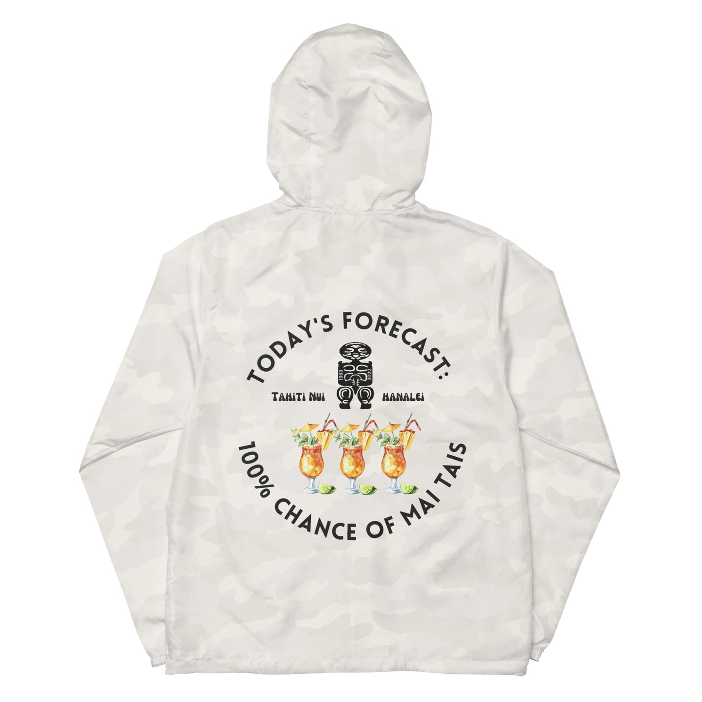 100% Chance of Mai Tais Unisex Lightweight Zip Up Windbreaker (Other Colors Available)