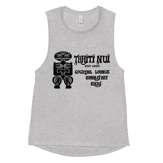 Ladies’ Muscle Tank - Black Tahiti Nui Logo