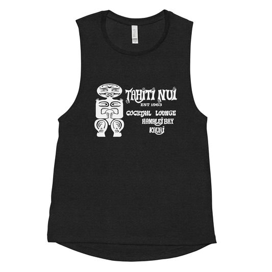Ladies’ Muscle Tank - White Tahiti Nui Logo